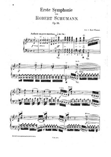 Symphony No.1 in B Flat Major 'Spring', Op.38: Version for piano by Robert Schumann