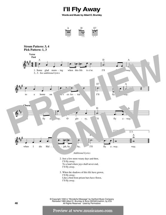 I'll Fly Away: For guitar by Albert E. Brumley