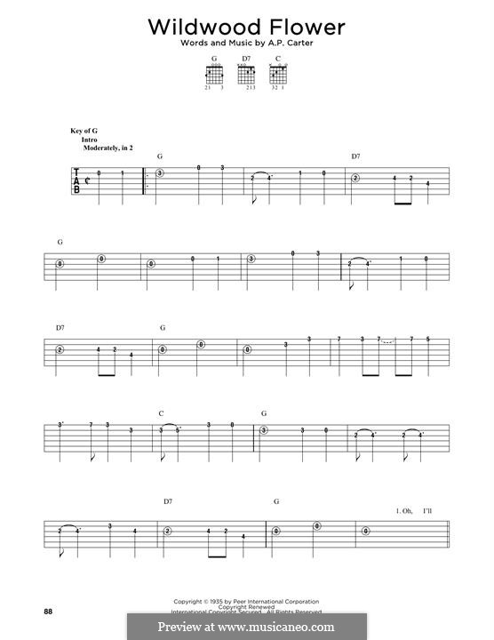 Wildwood Flower (The Carter Family): For guitar by A.P. Carter