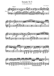 Sonata for Piano No.5 in G Major, K.283: Movement I by Wolfgang Amadeus Mozart