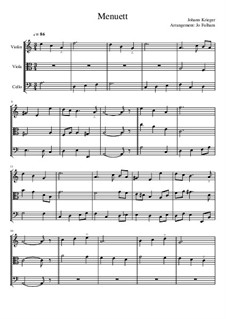 Menuet: For violin, viola and cello by Johann Krieger