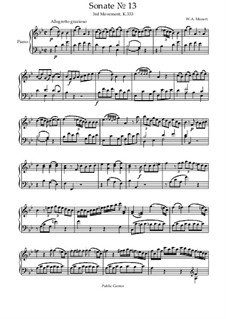 Sonata for Piano No.13 in B Flat Major, K.333: Movement III by Wolfgang Amadeus Mozart
