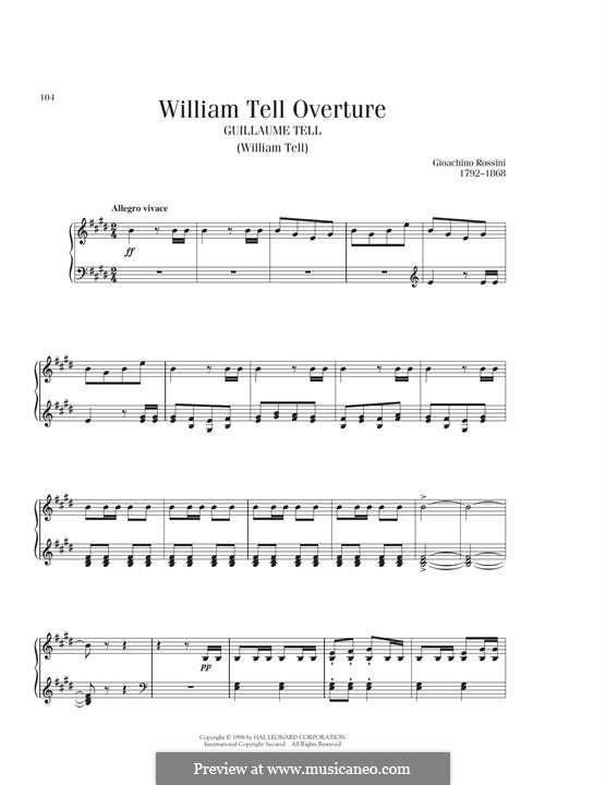 Overture (Printable Scores): For piano by Gioacchino Rossini