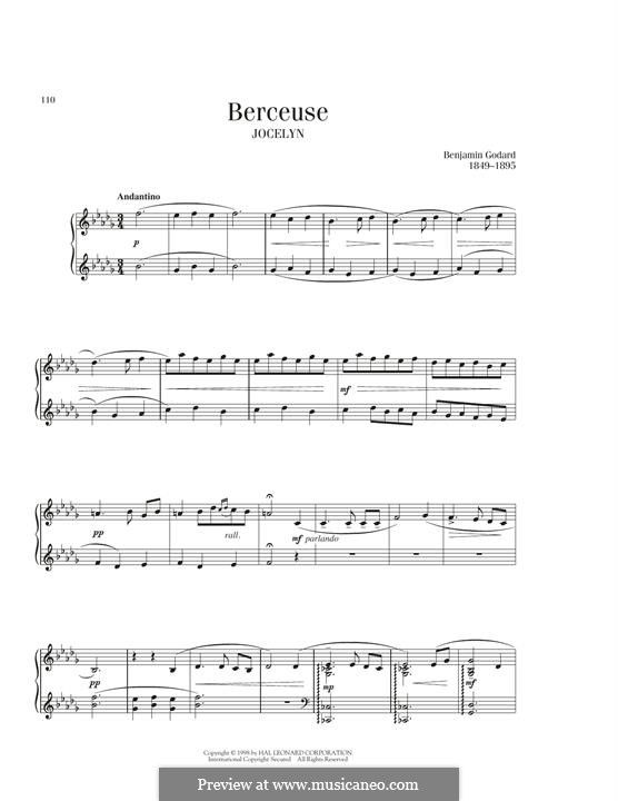 Berceuse: For piano by Benjamin Godard