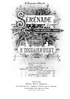 Serenade for String Orchestra, TH 48 Op.48: Arrangement for two pianos eight hands – piano I part by Pyotr Tchaikovsky