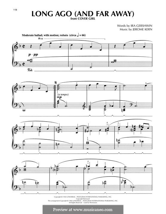 Long Ago (and Far Away): For piano by Jerome Kern