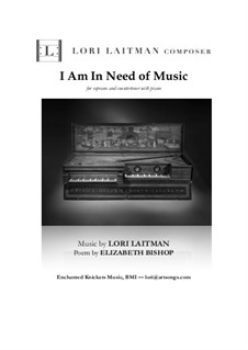 I Am In Need of Music: For soprano and countertenor with piano (download is for 3 copies of music) by Lori Laitman