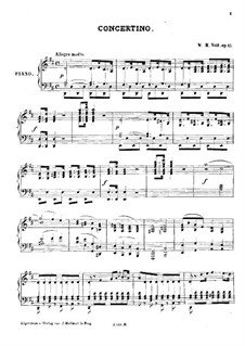 Concertino in D Major, Op.25: For violin and piano by Václav Veit