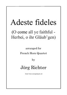 Adeste Fideles: For french horn quartet by folklore
