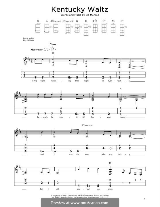 Kentucky Waltz: For dulcimer by Bill Monroe