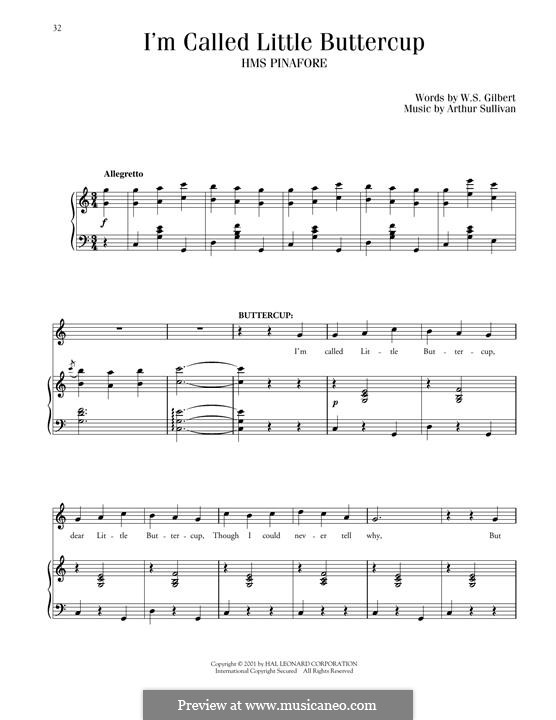 (I'm Called) Little Buttercup: (I'm Called) Little Buttercup by Arthur Seymour Sullivan