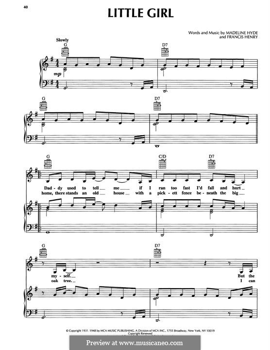 Little Girl: For voice and piano (or guitar) by Francis Henry, Madeline Hyde