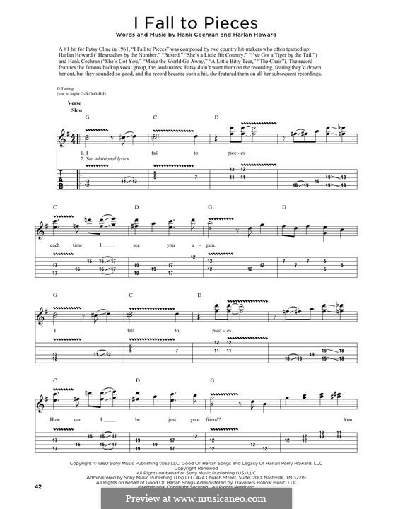 I Fall to Pieces (Patsy Cline): For guitar by Hank Cochran, Harlan Howard