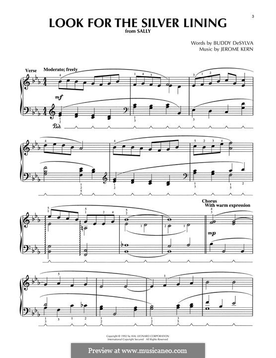 Look for the Silver Lining: For piano by Jerome Kern