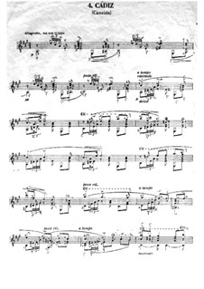 No.4 Cádiz: For guitar by Isaac Albéniz