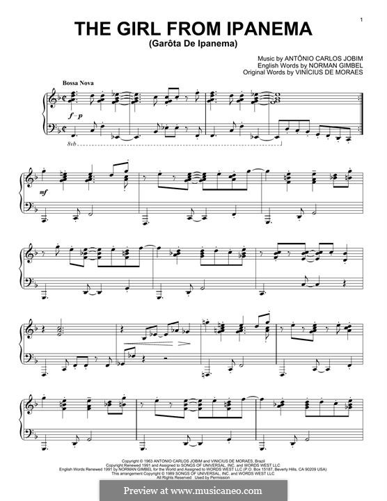 Piano version: For a single performer by Antonio Carlos Jobim