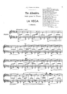 La Vega: For piano by Isaac Albéniz