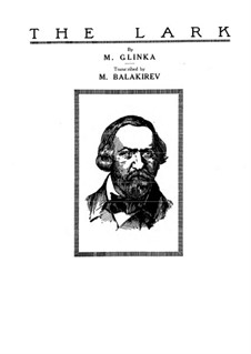 Transcription on 'The Lark' by Glinka: For piano by Mily Balakirev