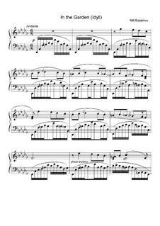 In the Garden: For piano (high quality sheet music) by Mily Balakirev