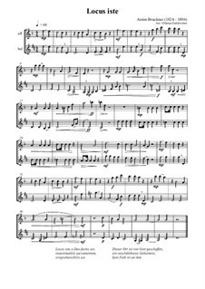 Locus Iste, WAB 23: For alto flute and bass clarinet by Anton Bruckner