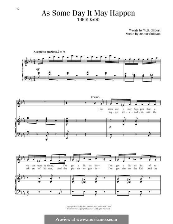 As Some Day It May Happen: For voice and piano by Arthur Seymour Sullivan