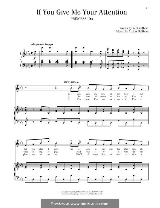 Princess Ida: If You Give Me Your Attention by Arthur Seymour Sullivan