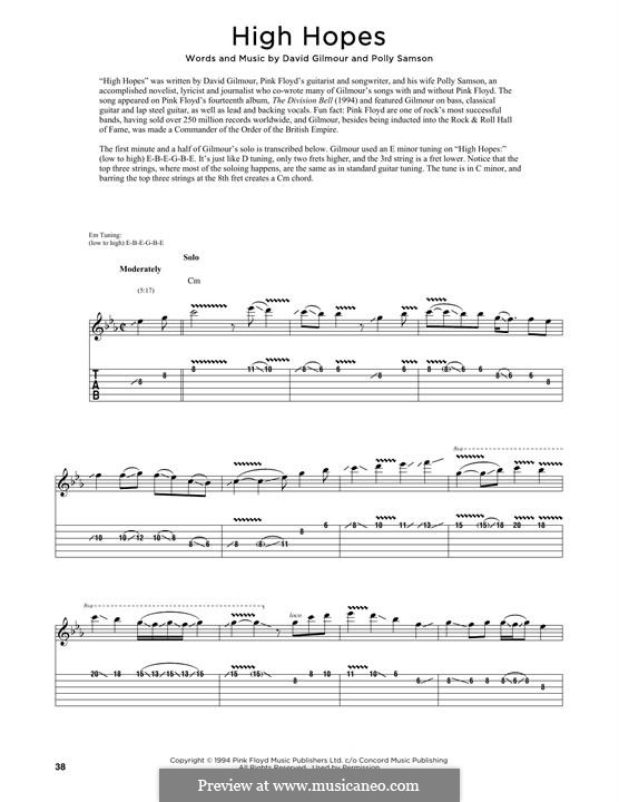 High Hopes (Pink Floyd): For guitar by David Gilmour, Polly Samson