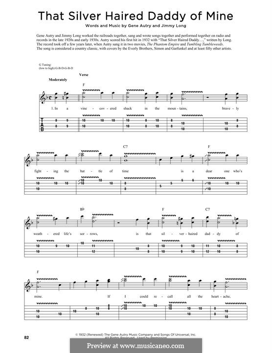 That Silver Haired Daddy of Mine: For guitar by Gene Autry, Jimmy Long
