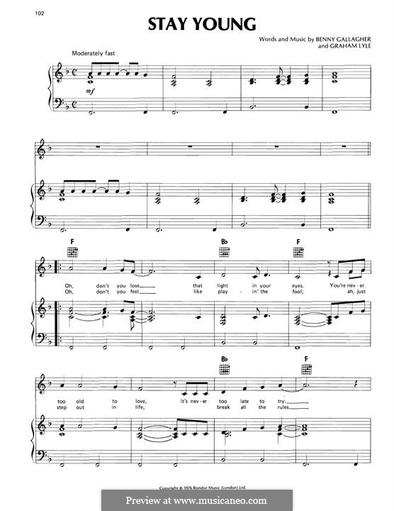 Stay Young (Don Williams): Stay Young (Don Williams) by Benny Gallagher, Graham Lyle