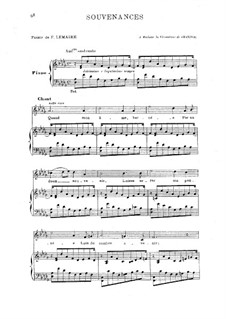 Souvenances: Piano-vocal score by Camille Saint-Saëns