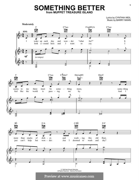 Something Better (Marianne Faithfull): For voice and piano (or guitar) by Barry Mann
