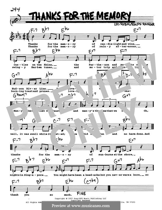 Thanks for the Memory: Low Voice by Ralph Rainger