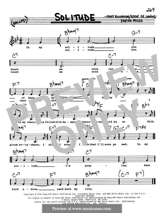 Solitude: Low Voice by Irving Mills, Duke Ellington, Eddie De Lange