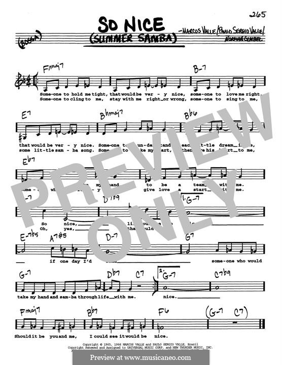 So Nice (Summer Samba): Low Voice by Marcos Valle, Paulo Sergio Valle