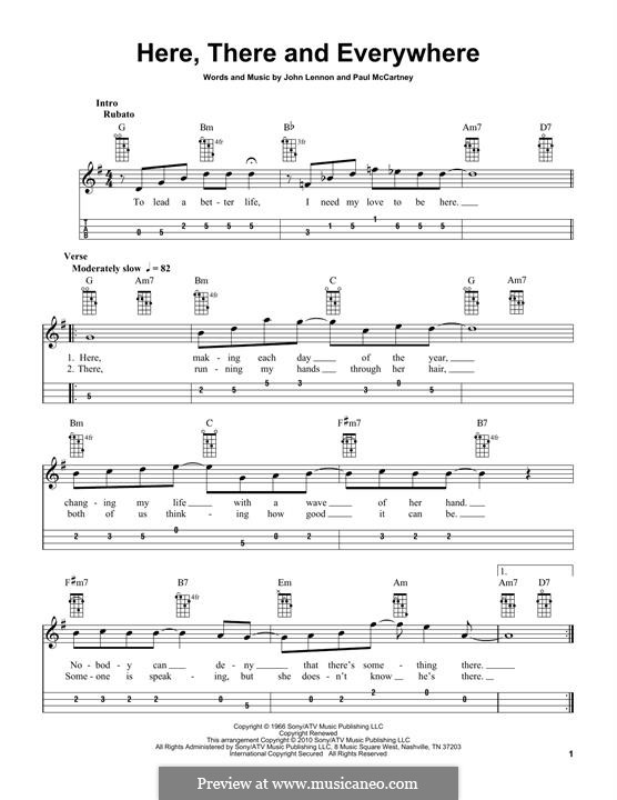 Here, There and Everywhere (The Beatles): For mandolin by John Lennon, Paul McCartney