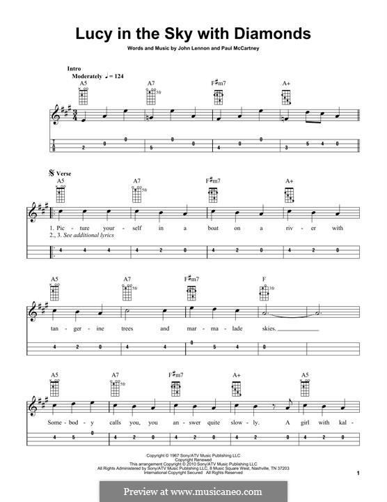 Lucy in the Sky with Diamonds (The Beatles): For mandolin by John Lennon, Paul McCartney