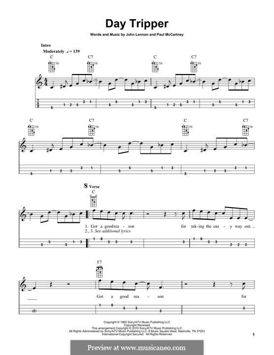 Instrumental version: For mandolin by John Lennon, Paul McCartney