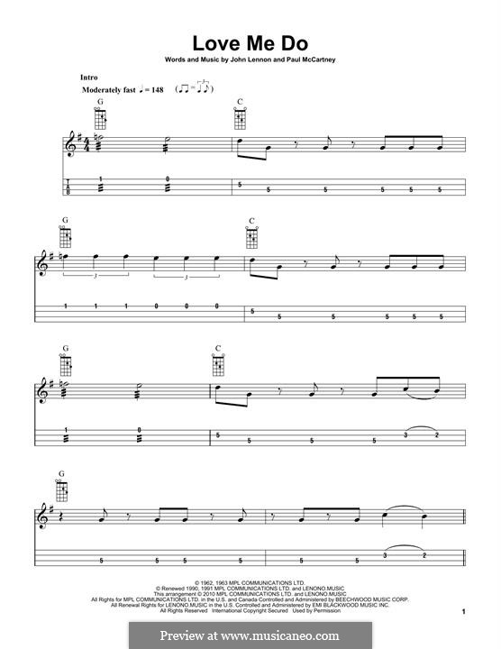 Love Me Do (The Beatles): For mandolin by John Lennon, Paul McCartney