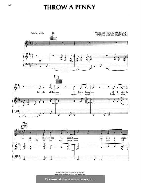 Throw A Penny (Bee Gees): Throw A Penny (Bee Gees) by Barry Gibb, Maurice Gibb, Robin Gibb