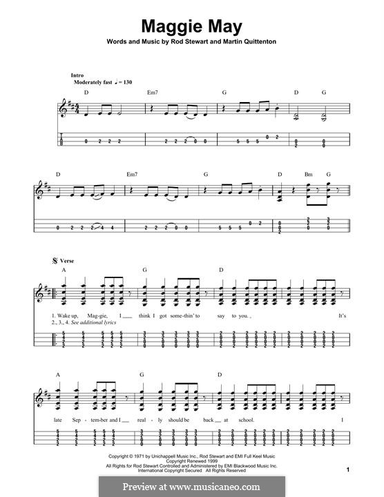 Maggie May: For mandolin by Martin Quittenton, Rod Stewart