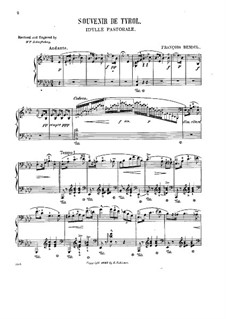 Souvenir de Tyrol. Idylle Pastorale, Op.49: For piano by Franz Bendel