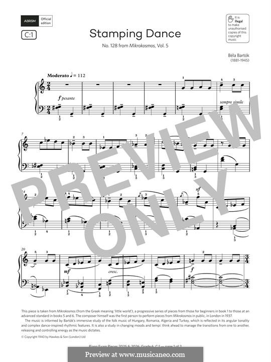 Mikrokosmos, Sz.107: No.128 Stamping Dance by Béla Bartók