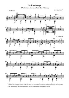 La Zandunga: For guitar by folklore