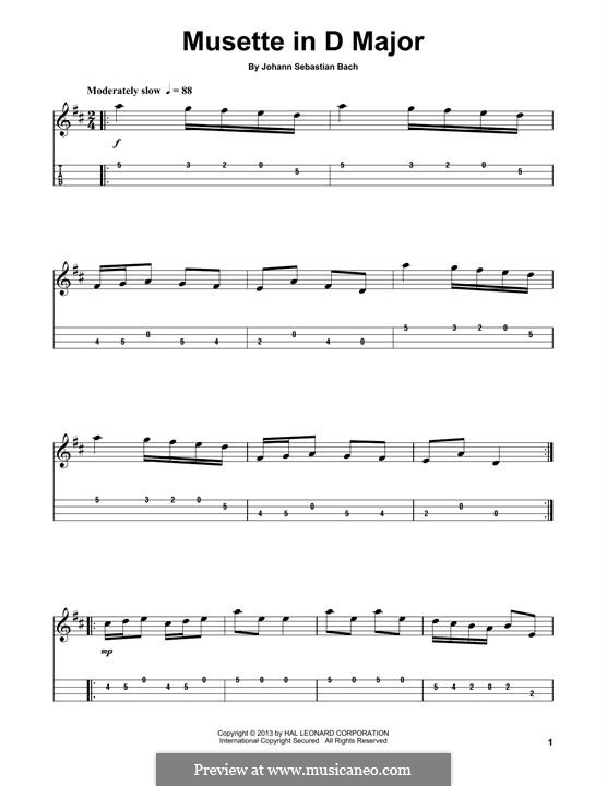 No.22 Musette in D Major, BWV Anh.126: For mandolin by Johann Sebastian Bach