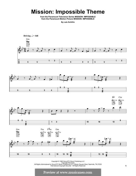 Mission: Impossible Theme: For mandolin by Lalo Schifrin