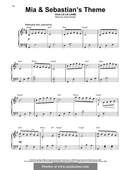Mia and Sebastian's Theme (from La La Land): For harp by Justin Hurwitz