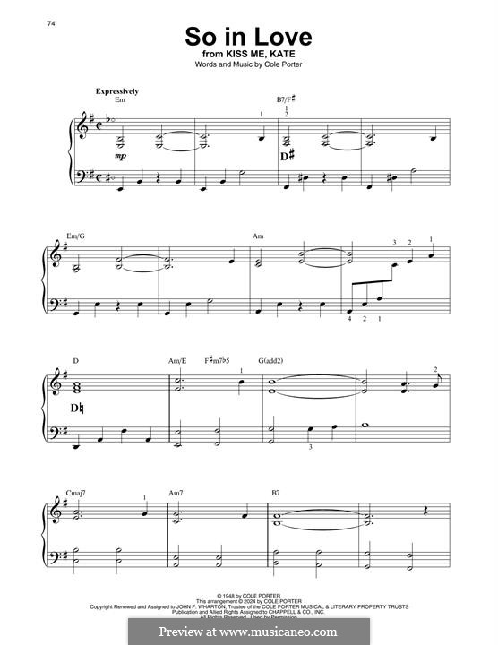 So in Love: For harp by Cole Porter