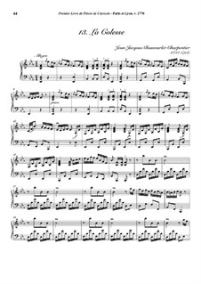 Pieces for Harpsichord, Op.1: No.13 La Colesse by Jean-Jacques Beauvarlet-Charpentier