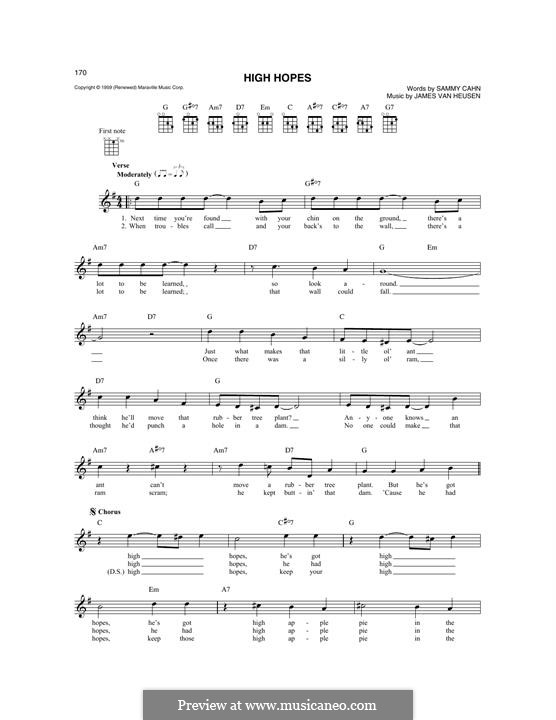 High Hopes (Frank Sinatra): For mandolin by Jimmy Van Heusen