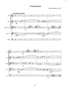 First Quintet for Woodwinds, Op.4: Score by Johann Teibenbacher